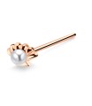 Half Flower Shaped Silver Straight Nose Stud NSKA-857